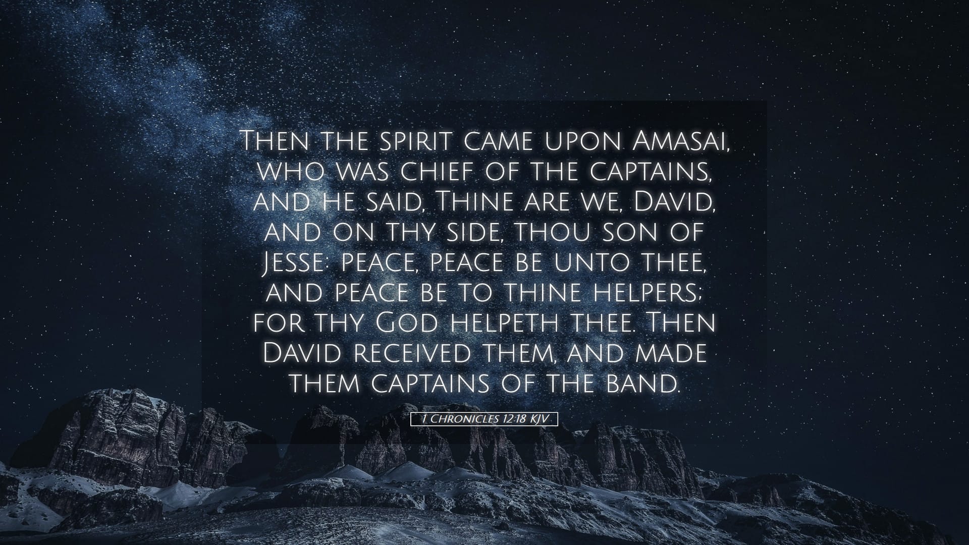 1 Chronicles 12:18 — Desktop (Landscape)