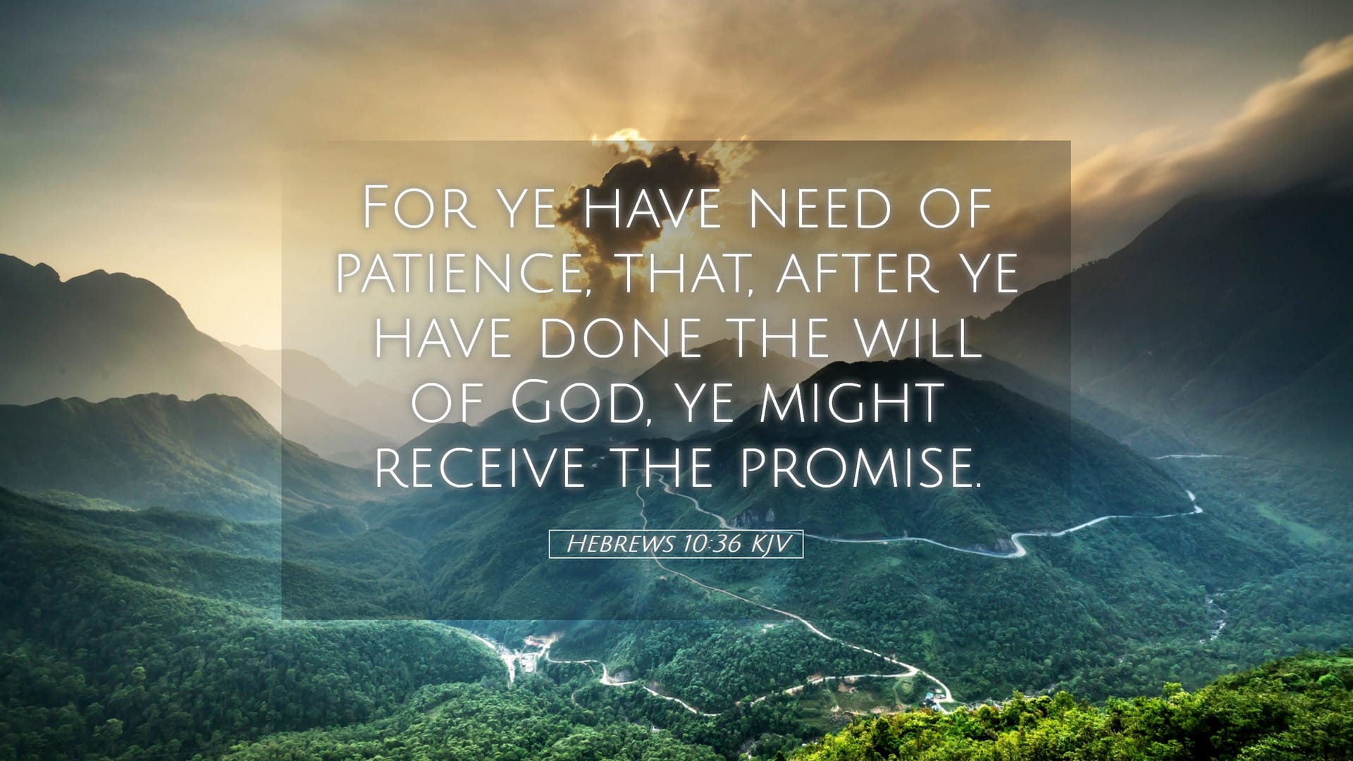 Hebrews 10:36 — Desktop (Landscape)
