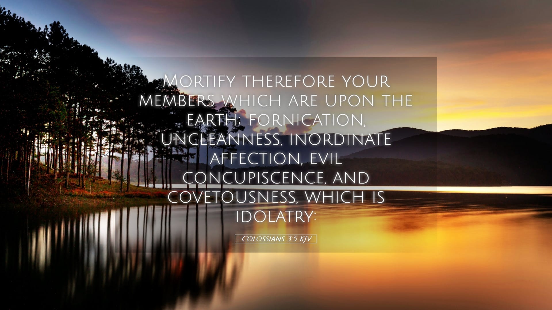 Colossians 3:5 — Desktop (Landscape)
